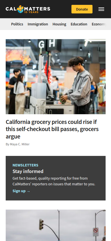 Screenshot of CalMatters