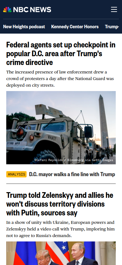 Screenshot of NBC News