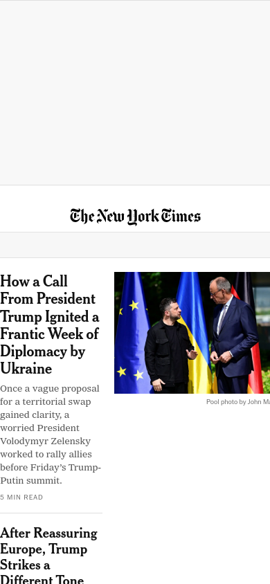 Screenshot of New York Times