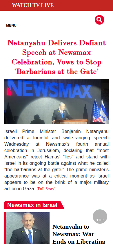 Screenshot of News Max
