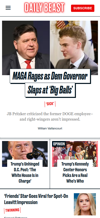 Screenshot of The Daily Beast