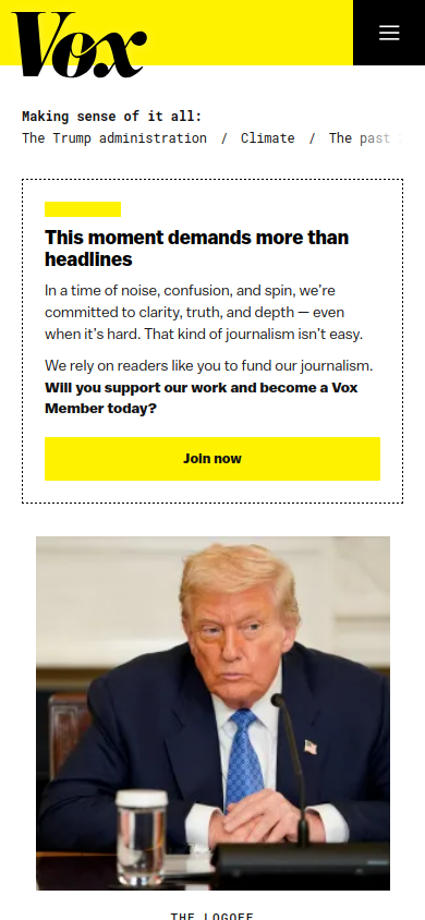 Screenshot of Vox